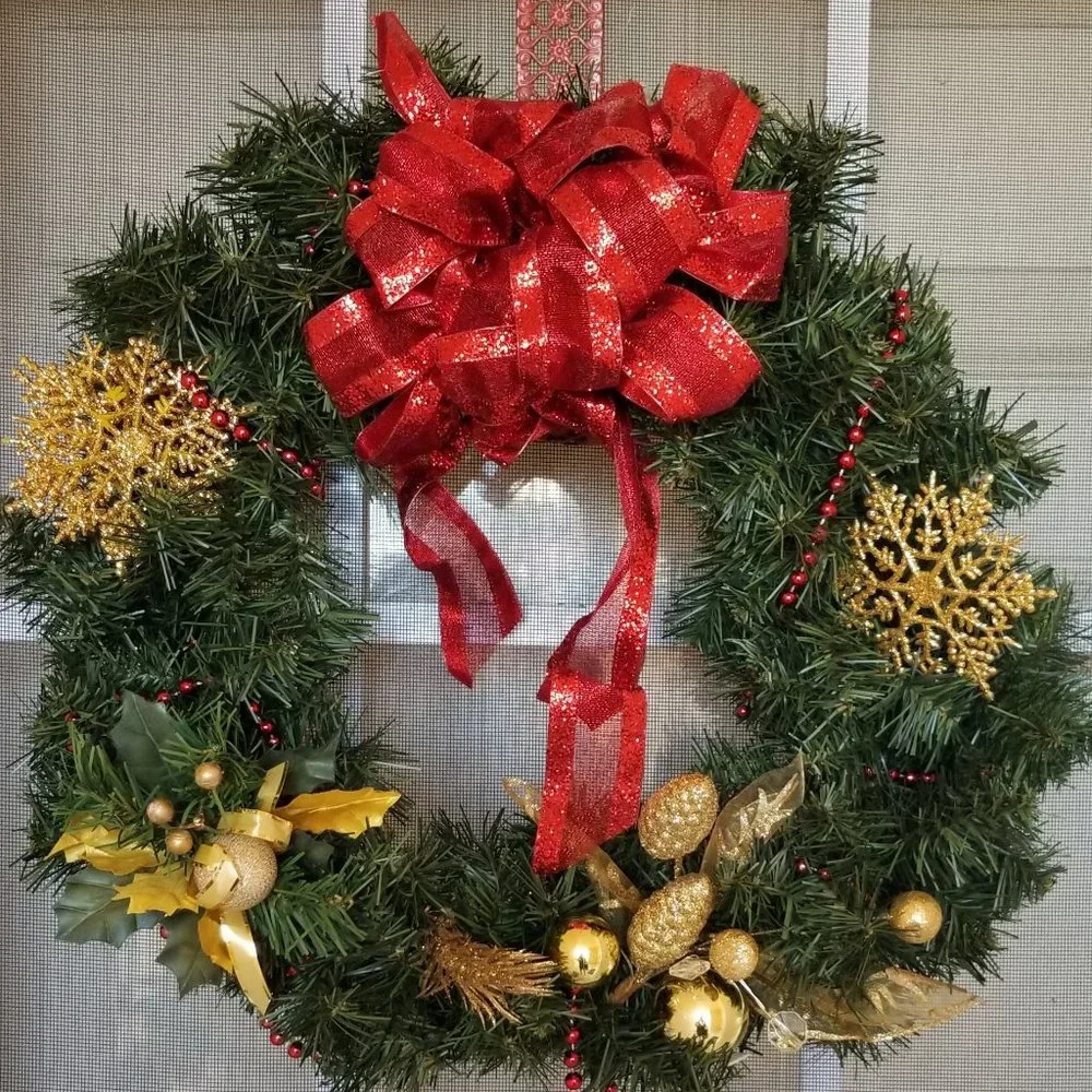 Seasonal Wreaths - EASTER, Fall, Christmas, Winter, Hannukah, White puff: Pick 1